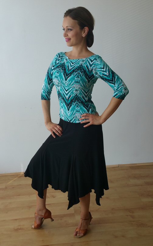 Zig zag hem Skirt Various colours ZEM DancesportUK