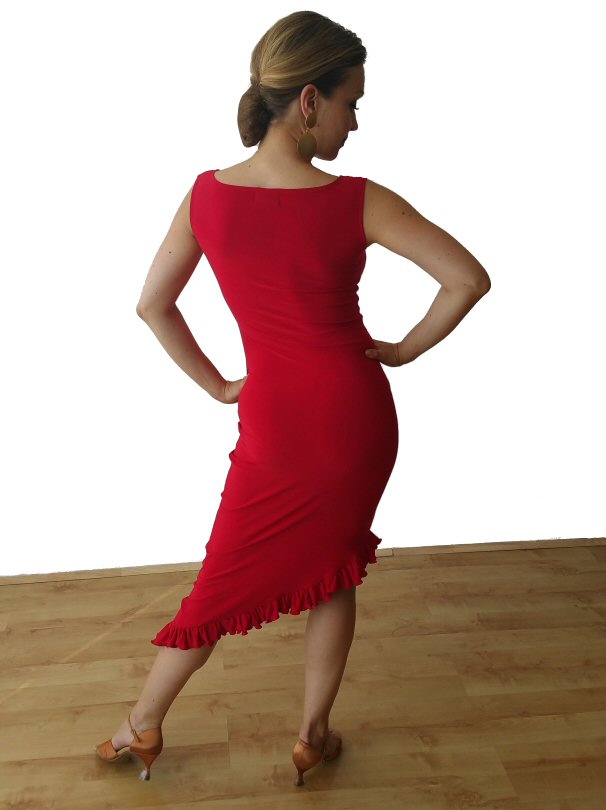 Simple Latin Practice Dress with short frill Red & Various colours