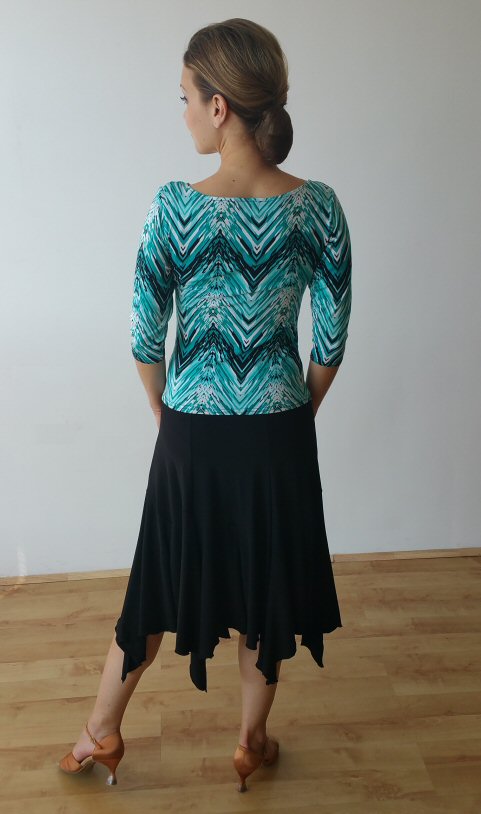 Zig zag print Blue/Green dance top